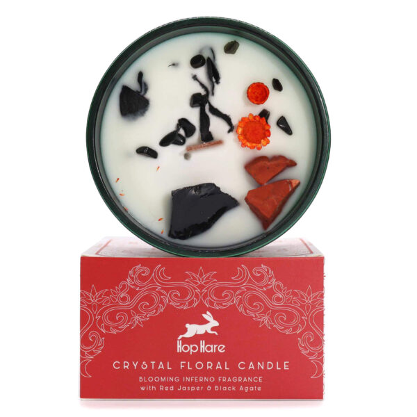 Enchanting Candle with Red Jasper and Black Agate - Devil's Fire - Image 3